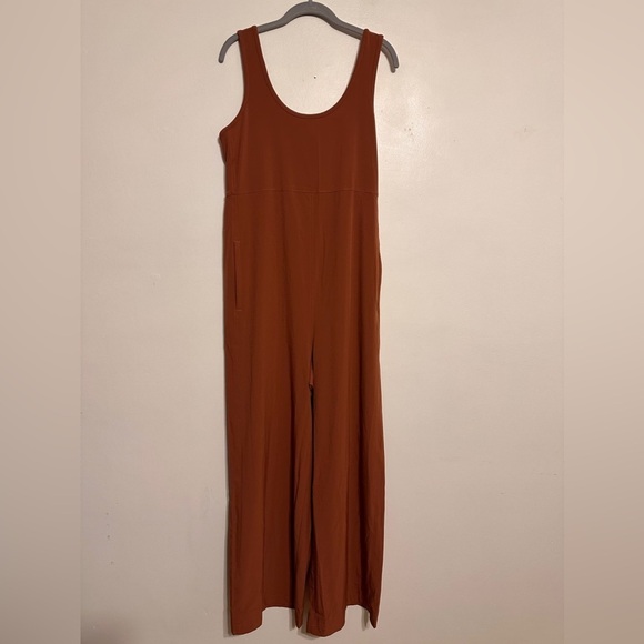 Athleta Passenger Wide Leg Jumpsuit in Terracotta Rust Orange Size Medium - Picture 3 of 8